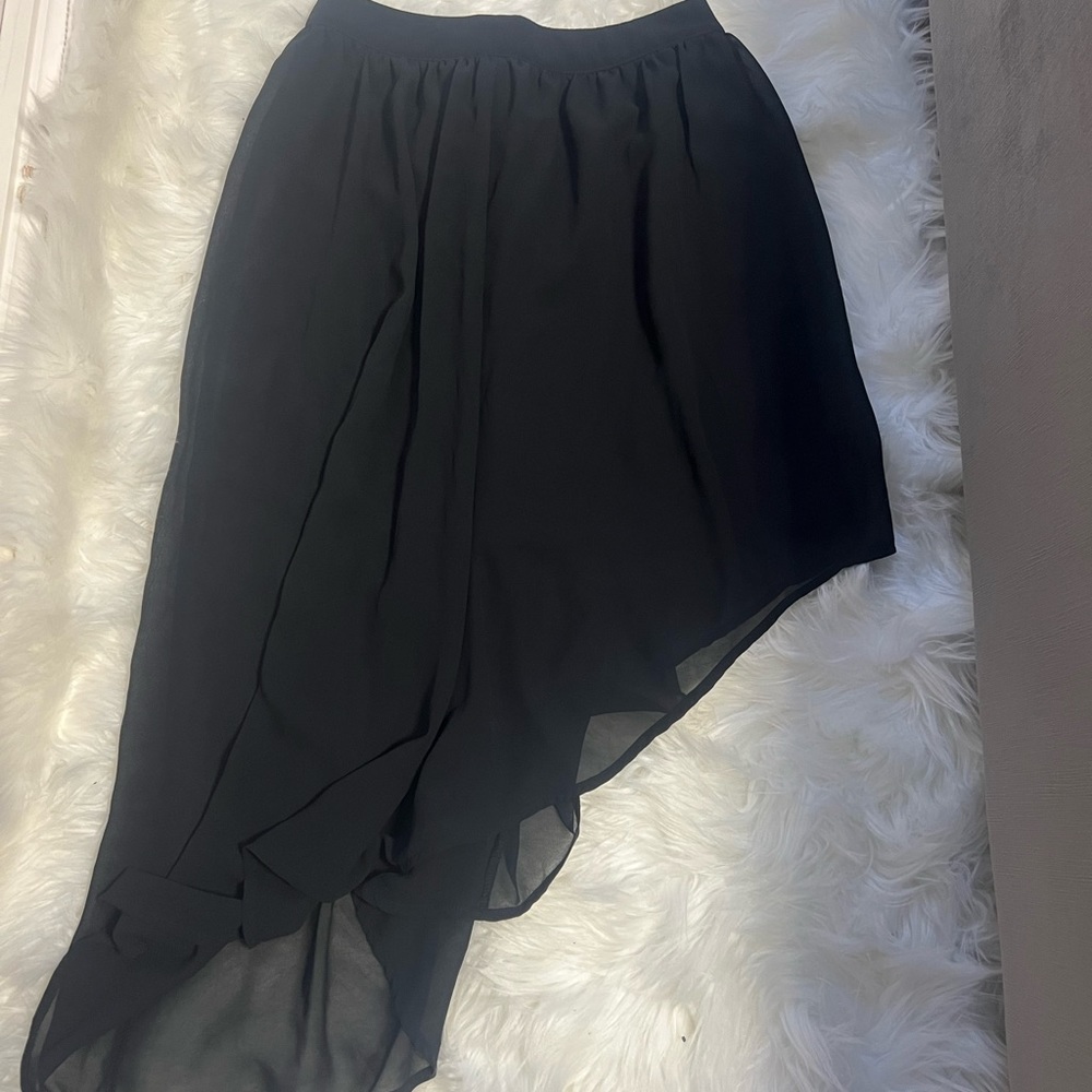 NWT forever 21 asymmetrical black chiffon skirt